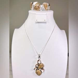 Picture Jasper 925 Gemstone Pendant & Bracelet